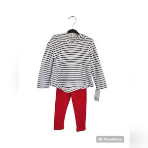 Carter baby black and white stripes sweater  with legging.